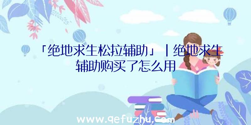 「绝地求生松拉辅助」|绝地求生辅助购买了怎么用